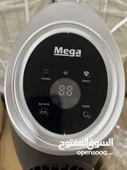  5 مروحة هوائية ماركة mega مع ريموت صوت منخفض جدًا بدون ازعاج تحتوي على شاشة رقمية ومؤقت لغاية 8 ساعات