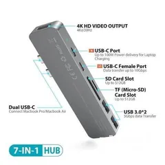  2 7-in-1 Multiport Hub with Dual USB-C Connectors