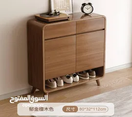 1 خزانة أحذية مودرن بني محروق