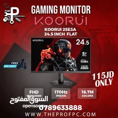  1 شاشة koorui حجم 24 و 170hz الأقوى للألعاب بسعر حرق وكفالة سنة