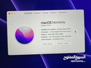  6 Apple macbok pro early 2015