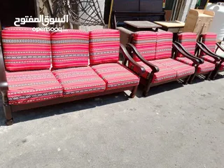  2 طقم كنب مورس خشب زان تنجيد جديد بسعر 110دنانير
