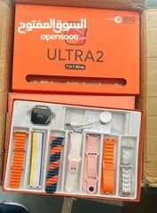  4 ساعة الترا الذكية – الإصدار الجديد بالحجم الكبير 49mm متوفرة بلون فضي فاخر  ومعها 7 قشاطات بأشكال