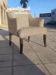  2 كرسي كوفي شوب عدد ثمانيه خشب زان قماش ذات جوده عاليه خشب زان كامل