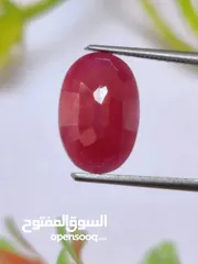  3 خاتم ياقوت أحمر أفريقي غير معالج درجة ممتازة مع شهادة natural untrated ruby ring with certificate