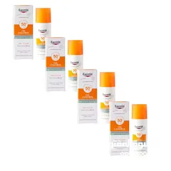  6 لوشن Eucerin Sun Age Defense SPF 50 للوجه الواقي من الشمس، مضاد للحساسية، مع حمض الهيالورونيك