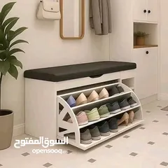  4 حل أنيق لترتيب مدخل بيتك   خزانة أحذية مع مقعد مريح – قطعة عملية وعصرية بقطعة واحدة رف قلاب