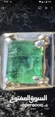  15 خاتم فضه  رجالي عيار 925 صياغه يدويه  بحجر الزمرد الكولومبي الطبيعي عالي الجوده جدا غير معالج