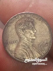  1 سنت امريكي نادر جداً خطأ صك مضاعف التاريخ و الاحرف نادر جداً
