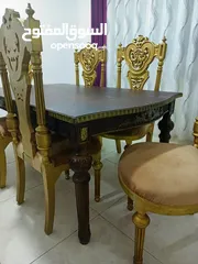  4 طاولة سفرة مع 6 كراسي للبيع  حالتها جيدة جدا
