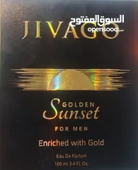  1 عطر اصلي Golden sunset / Jivago  100مللي من السوق الحرة / جديد بالنايلون عطر رجالي خرافي منعش صح