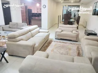  7 شقة فاخرة ومميزة لايجار مفروشة عبدون شبه أرضي 220م مدخل خاص كراج خاص