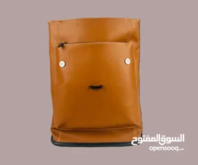  1 حقيبة ظهر جلد -تصميم انيق