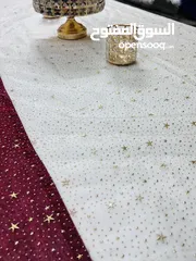  6 شراشف سفرة فاخرة جدا مع فروة لون ابيضّ بسعر مغري