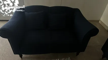  4 Navy blue sofa's with 1 side chair  Used but in an excellent condition