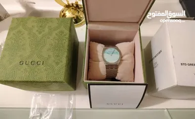 2 ساعه GUCCI 25H ALTRA SLIM جديده لون ازرق تيفاني الموديل الحديث