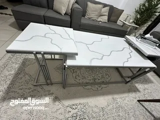  1 طاولة - طاولات وسط  دهان حراري وحديد ثقيل 4 قطع
