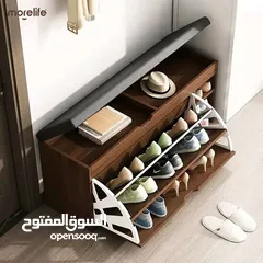  1 حل مثالي لترتيب مدخل بيتك   خزانة أحذية مع مقعد مريح، قطعة تجمع بين العملية والأناقة بوقت واحد.