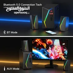  5 Redragon GS520 PRO Computer Gaming Speakers with Subwoofer, 2.1 Channel RGB سماعات مع اضاءة صوت صح