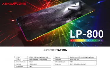  4 جديد باد ماوس ABKONCORE LP800 GAMING MOUSEPAD RGB