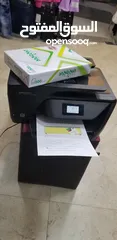  4 طابعات hp ملون مع سكانر وفاكس ويرلس وحبر فل