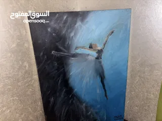  7 لوحة راقصة بالي  حين ترقص الروح بين العتمة والنور  When the Soul Dances Between Darkness and Light”