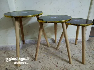  2 طاولات سيرفيس عدد 3 بأحجام مختلفة