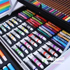  5 طقم الوان رسم للاطفال كافه انواع الالوان المائيه والشمعيه والخشبيه  والماجيك وادوات الرسم 145 قطعه