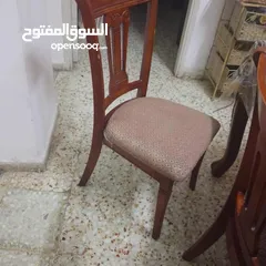  3 طاوله سفره خشب زان مع 6 مقاعد