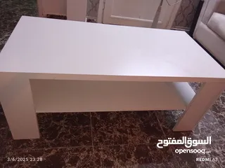  2 طاولة وسط لون ابيض  طاولة شاشة لون ابيض
