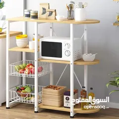  4 ستاند مطبخ 3 رفوف خشبية مع سلتين جانبية مطبخك أرتب وأجمل مع ستاند التنظيم العملي اللي يجمع لك كل شيء