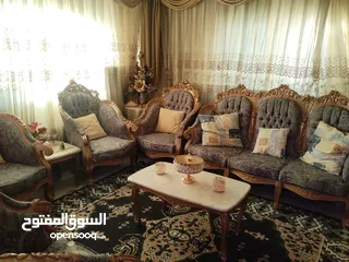  4 كنب حفر خشب زان صناعة مصرية لغرف الضيوف