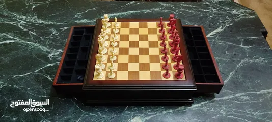  6 شطرنج تحفة ديكور من الخشب الفاخر