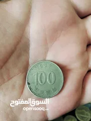  2 عملة كورية  قديمة من سنة 1987 فئة 100