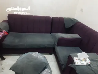  2 طقم كورنر تفصيل خشب قرط سويد بحاله  ممتازة