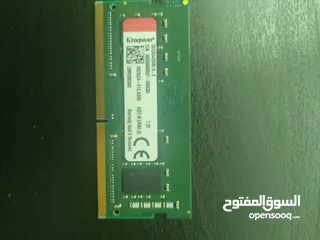  1 رام لاب توب 8gb ddr4 2666mhz من kingston