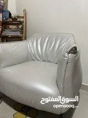  2 كرسي جلد فخم ارجل حديد