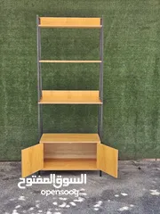  2 ستاند المكتبة مع خزانة سفلية متوفر بلون خشبي ولون ابيض