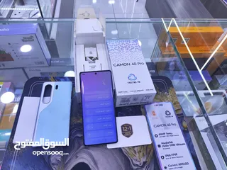  6 مستعمل CAMON 40 PRO  كسر زيرو جيجا 256 رام 16 معه كامل اغراضو الاصلسة متوفر توصيل