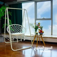  1 مرجوحة عش البلبل مع ستاند معدني باللون الذهبي الجميل تصميم عصري يجمع بين الفخامة والراحة  ستاند