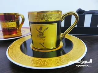  16 طقم فناجين قهوة مذهب فاخر Golden coffee cups set
