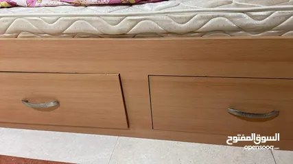  3 Single bed with mattress and 2 drawers