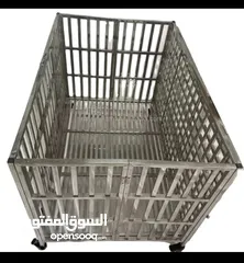  1 Stainless Steel Dog Cage for Small Breed Dogs or Puppies.
