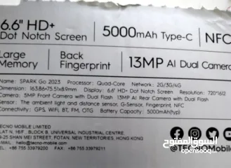  2 tecno Spark 2023 go مناسب للتصفح  للدراسة للالعاب الخفيفة