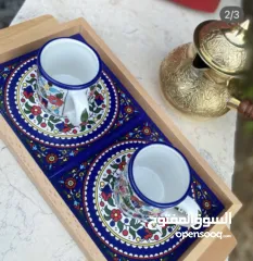  2 خزفيات اطقم صواني اكواب