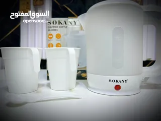  4 سوكاني SK-09004 غلاية بلاستيك 1/2 لتر + 2 كوب وملعقة