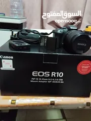  1 كاميرا كانون r10 مع عدسه 24-105-قابل للتخفيط