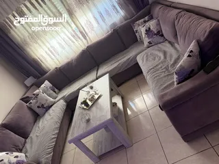  3 طقم كنب مستعمل لون نهدي