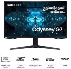  1 Samsung Odyssey G7 32" QHD 2K 240Hz VA QLED HDR 1ms Curved Gaming Monitor