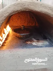  3 فرن طابون متحرك صنع من طين طول 85 العرض 65 سم صاج مقلفن بشتغل ع حطب وع غاز